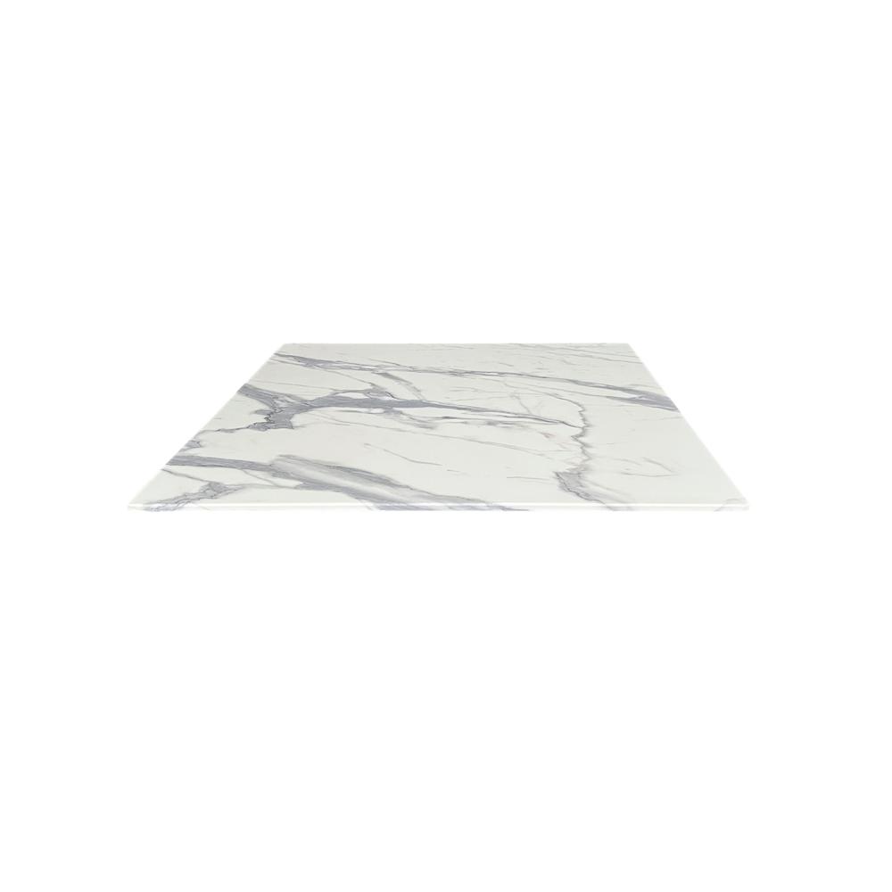 32" x 32" White Marble, Indoor/Outdoor All-Season EuroSlim Table Top. Picture 1