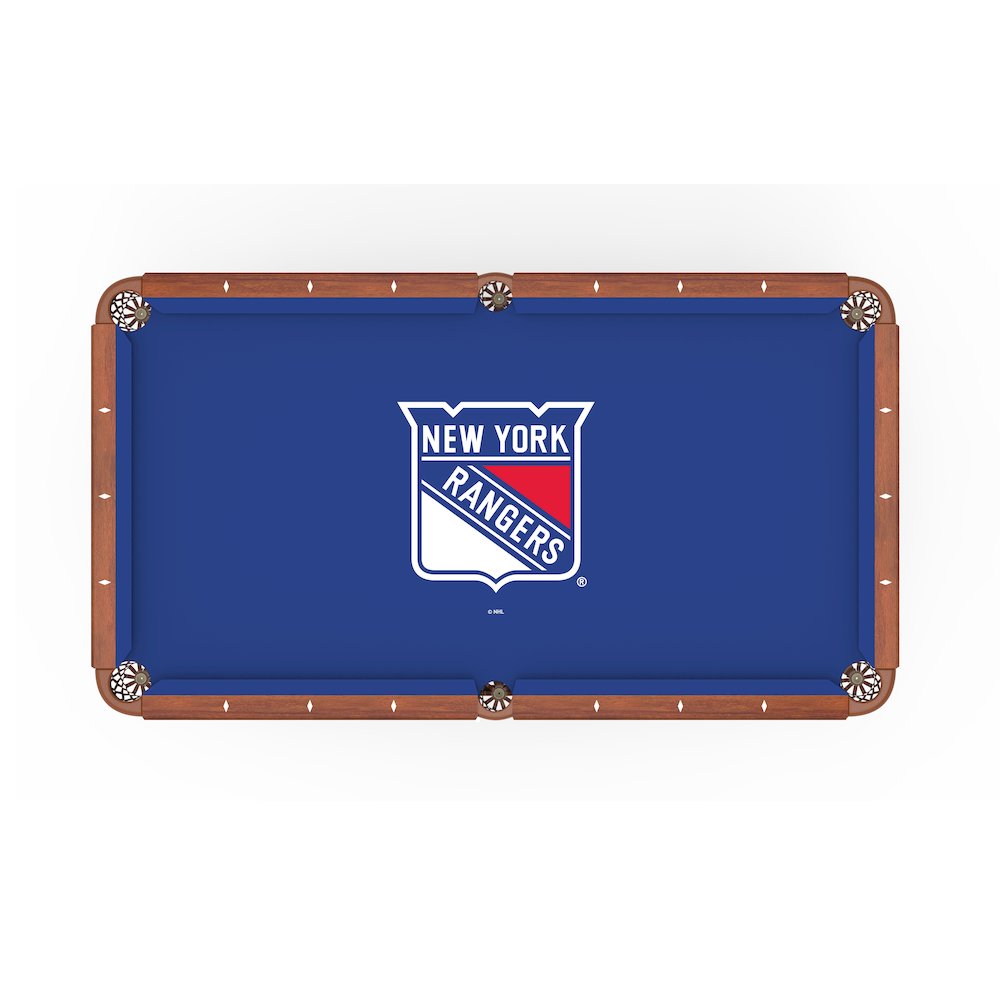 New York Rangers 8' Pool Table with a Chardonnay Finish. Picture 2