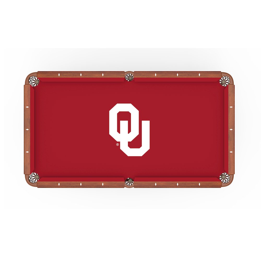 University of Oklahoma 8' Pool Table with a Chardonnay Finish. Picture 2