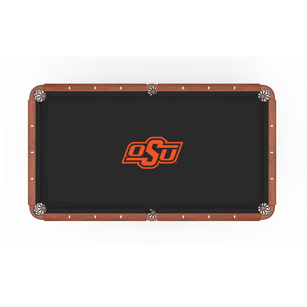 Oklahoma State University 8' Pool Table with a Chardonnay Finish. Picture 2