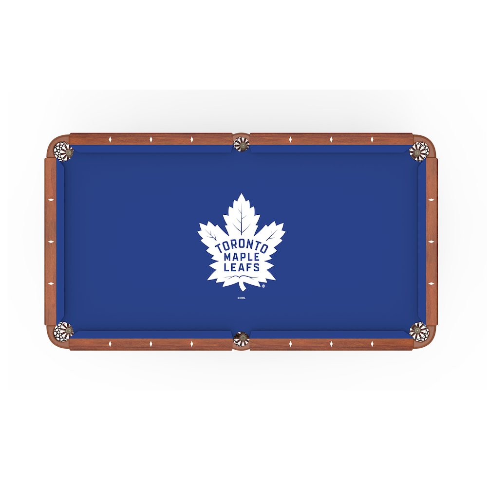 Toronto Maple Leafs 8' Pool Table with a Chardonnay Finish. Picture 2