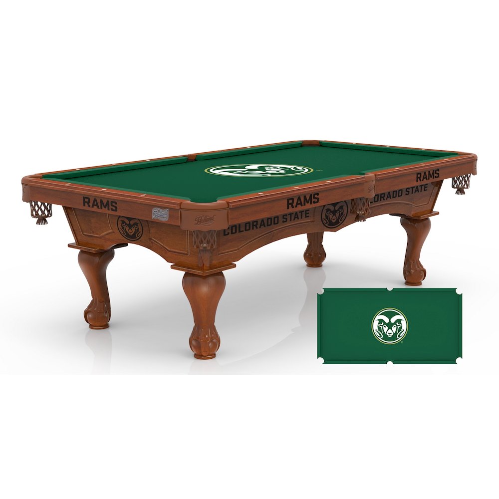 Colorado State University 8' Pool Table with a Chardonnay Finish. Picture 1