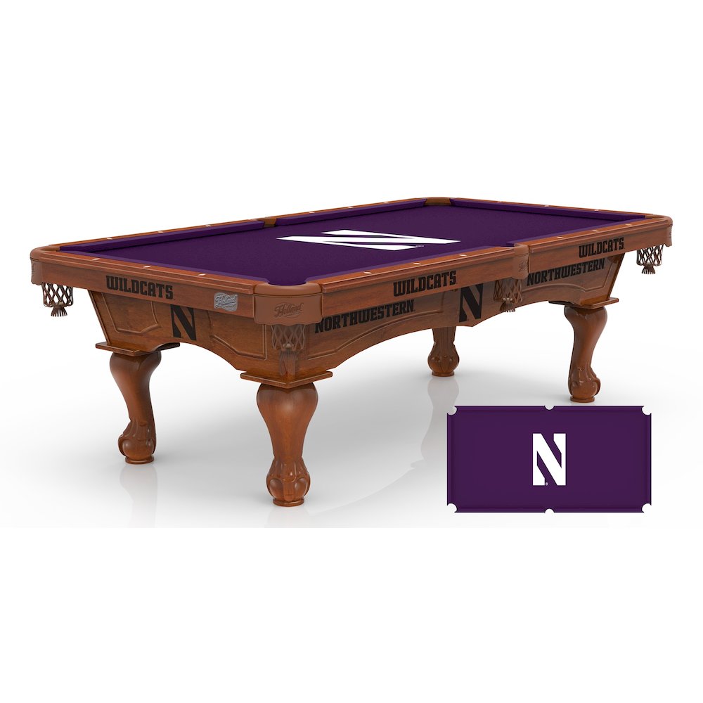 Northwestern University 8' Pool Table with a Chardonnay Finish. Picture 1
