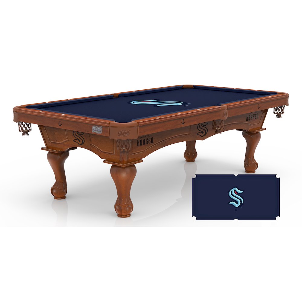 Seattle Kraken 8' Pool Table with a Chardonnay Finish. Picture 1