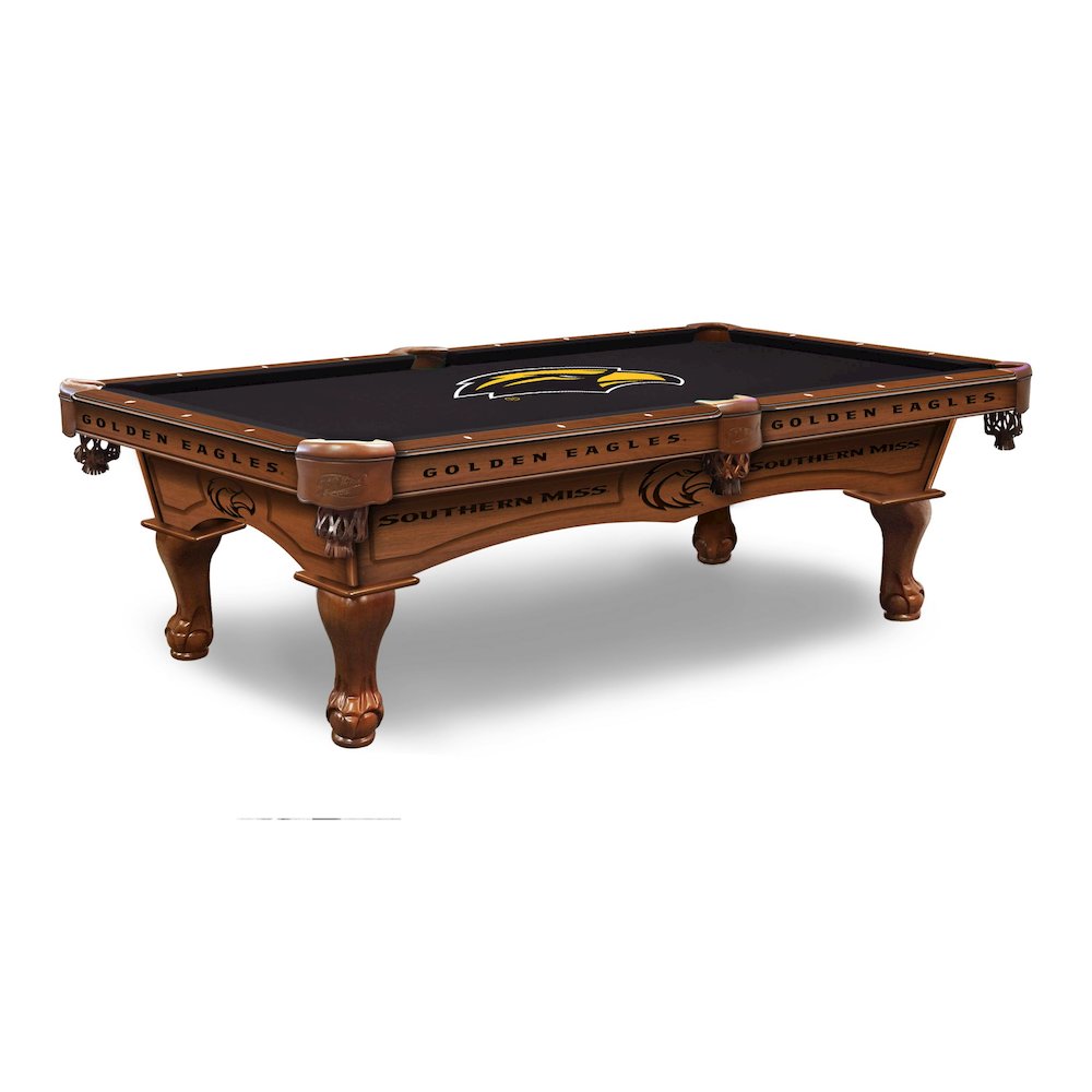 University of Southern Mississippi 8' Pool Table with a Chardonnay Finish. Picture 1