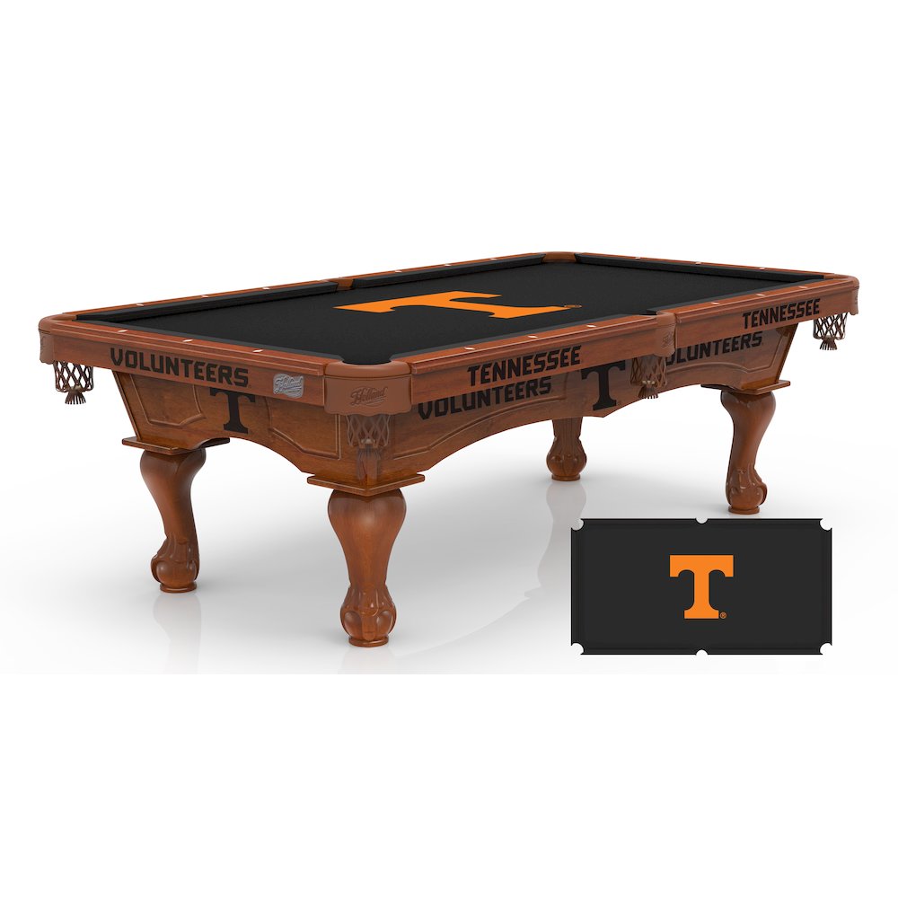 University of Tennessee 8' Pool Table with a Chardonnay Finish. Picture 1