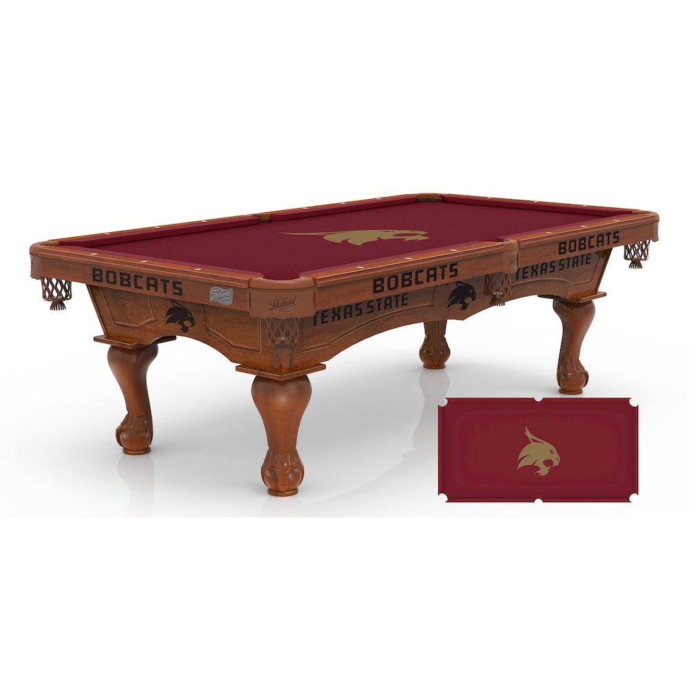 Texas State University 8' Pool Table with a Chardonnay Finish. Picture 1