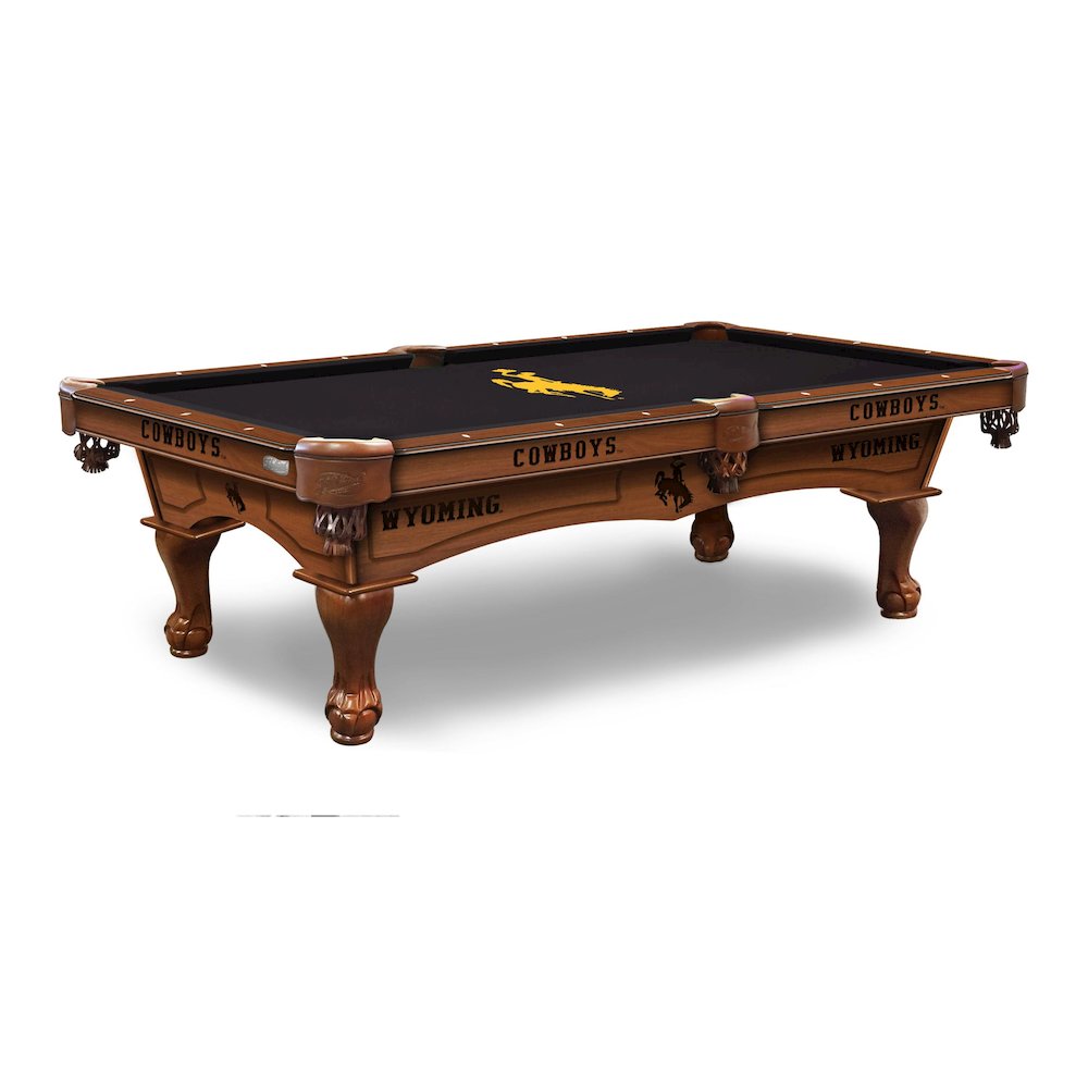 University of Wyoming 8' Pool Table with a Chardonnay Finish. Picture 1