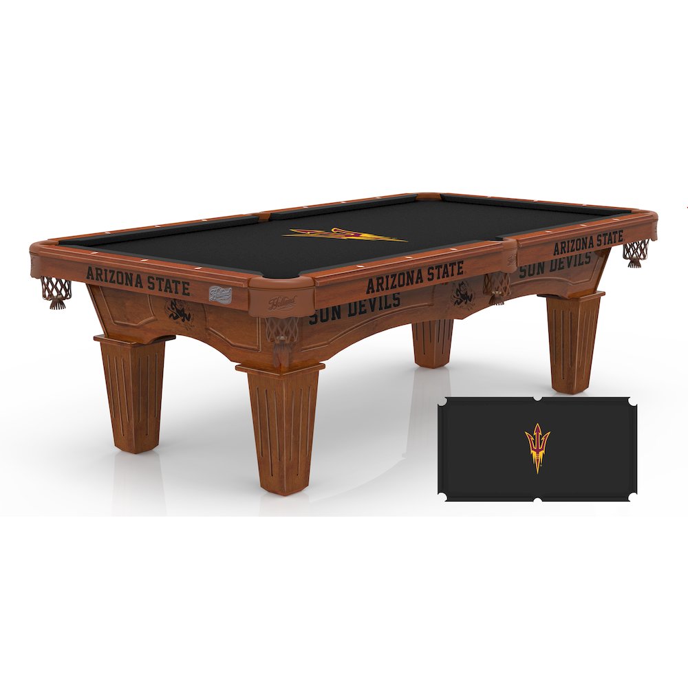 Arizona State University (Pitchfork) 8' Pool Table with a Chardonnay Finish. Picture 1
