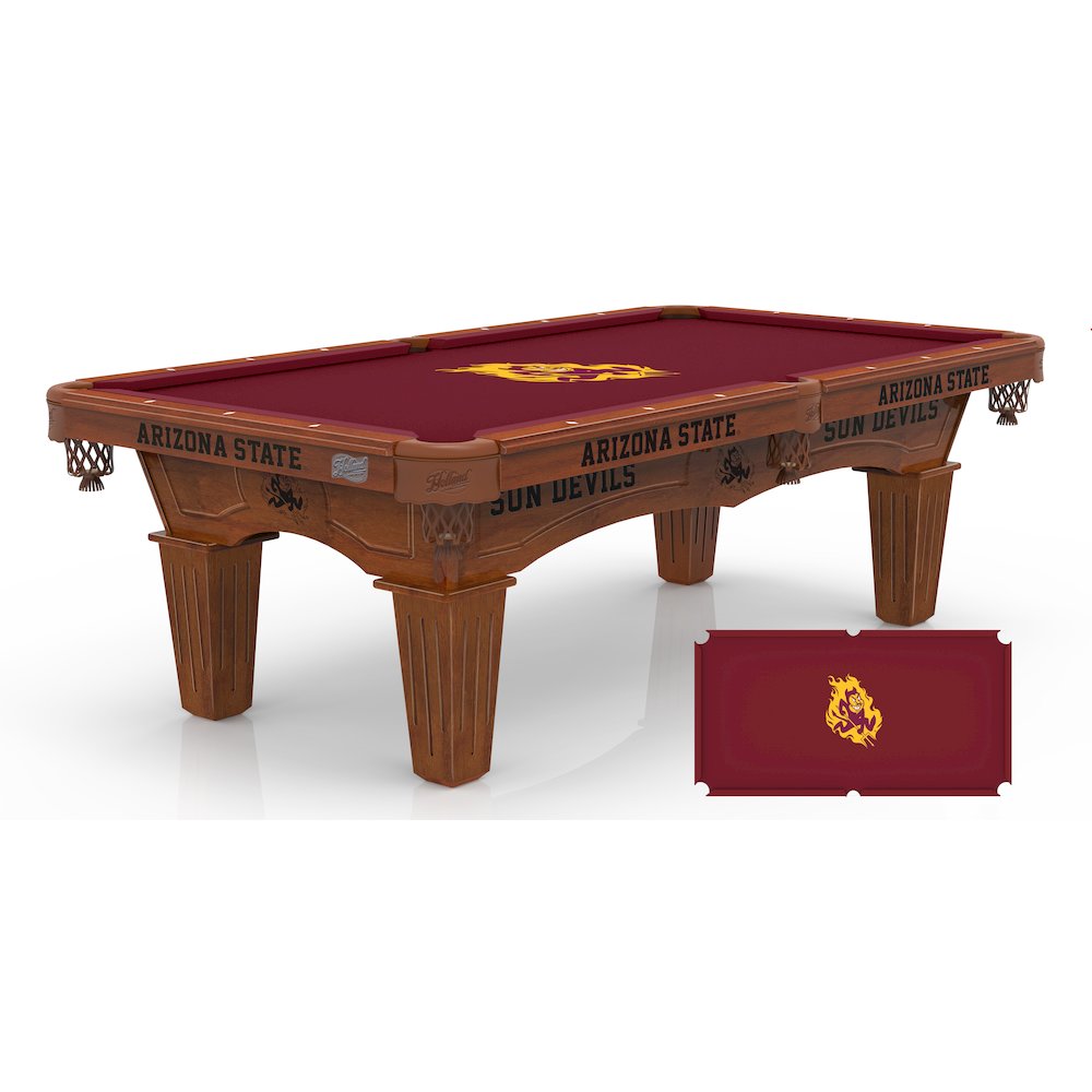 Arizona State University (Sparky) 8' Pool Table with a Chardonnay Finish. Picture 1