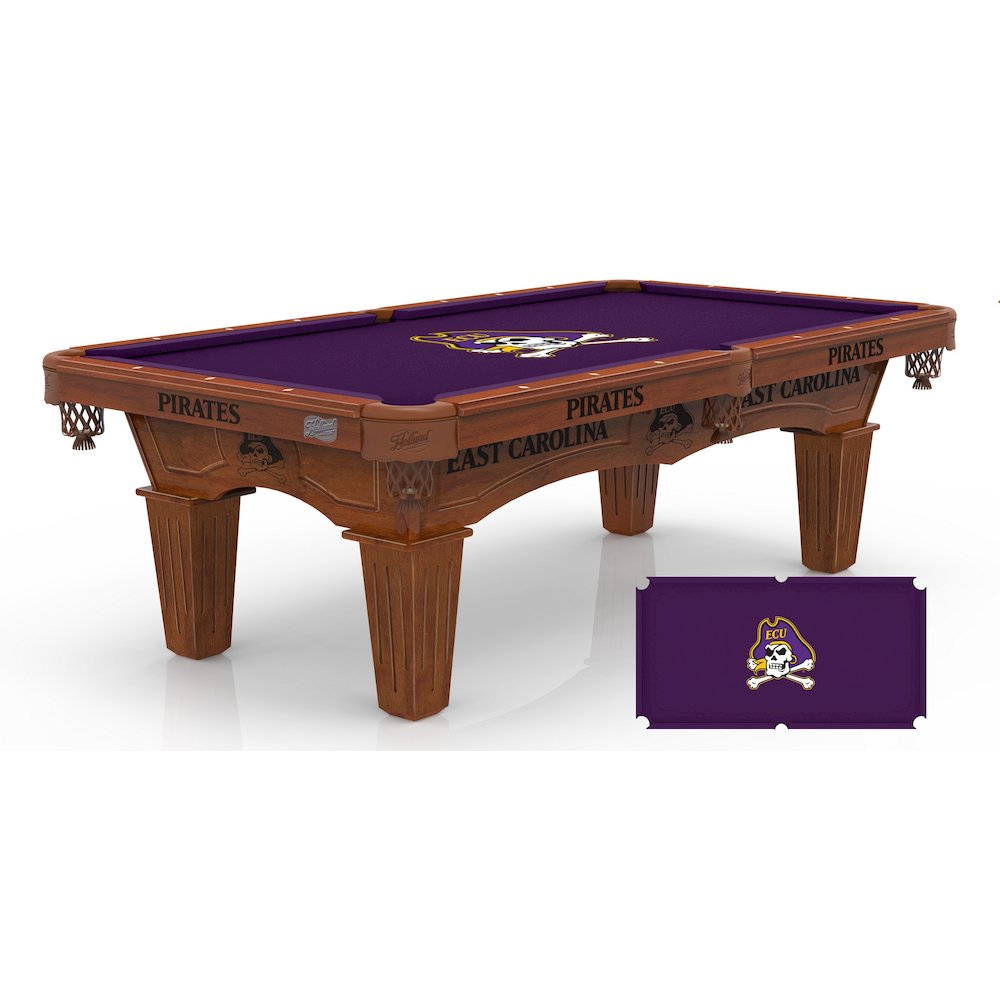 East Carolina University 8' Pool Table with a Chardonnay Finish. Picture 1