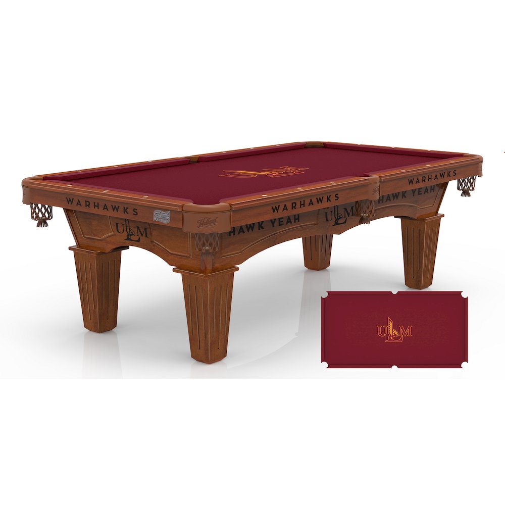 University of Louisiana at Monroe 8' Pool Table with a Chardonnay Finish. Picture 1