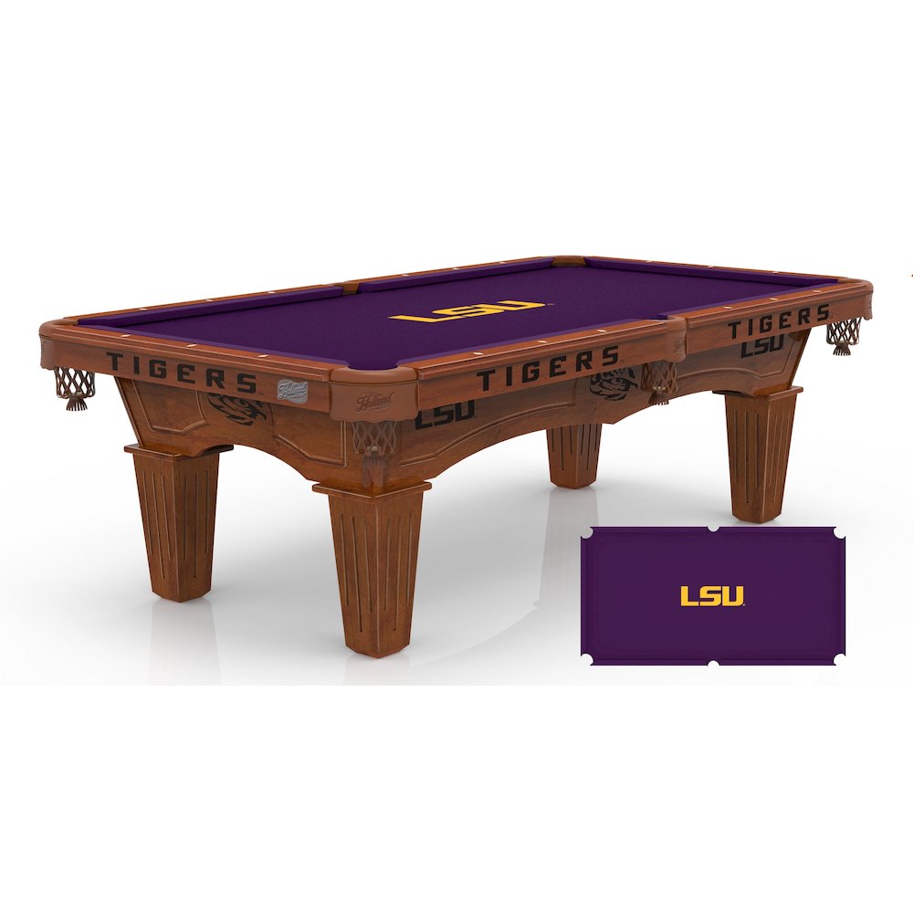 Louisiana State University 8' Pool Table with a Chardonnay Finish. Picture 1