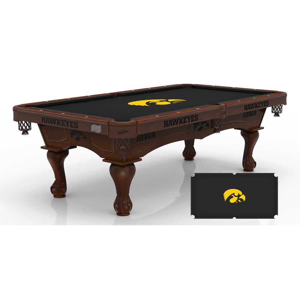 University of Iowa 8' Pool Table with a Navajo Finish. Picture 1
