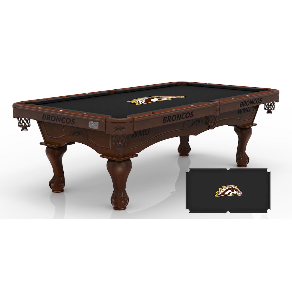 Western Michigan University 8' Pool Table with a Navajo Finish. Picture 1
