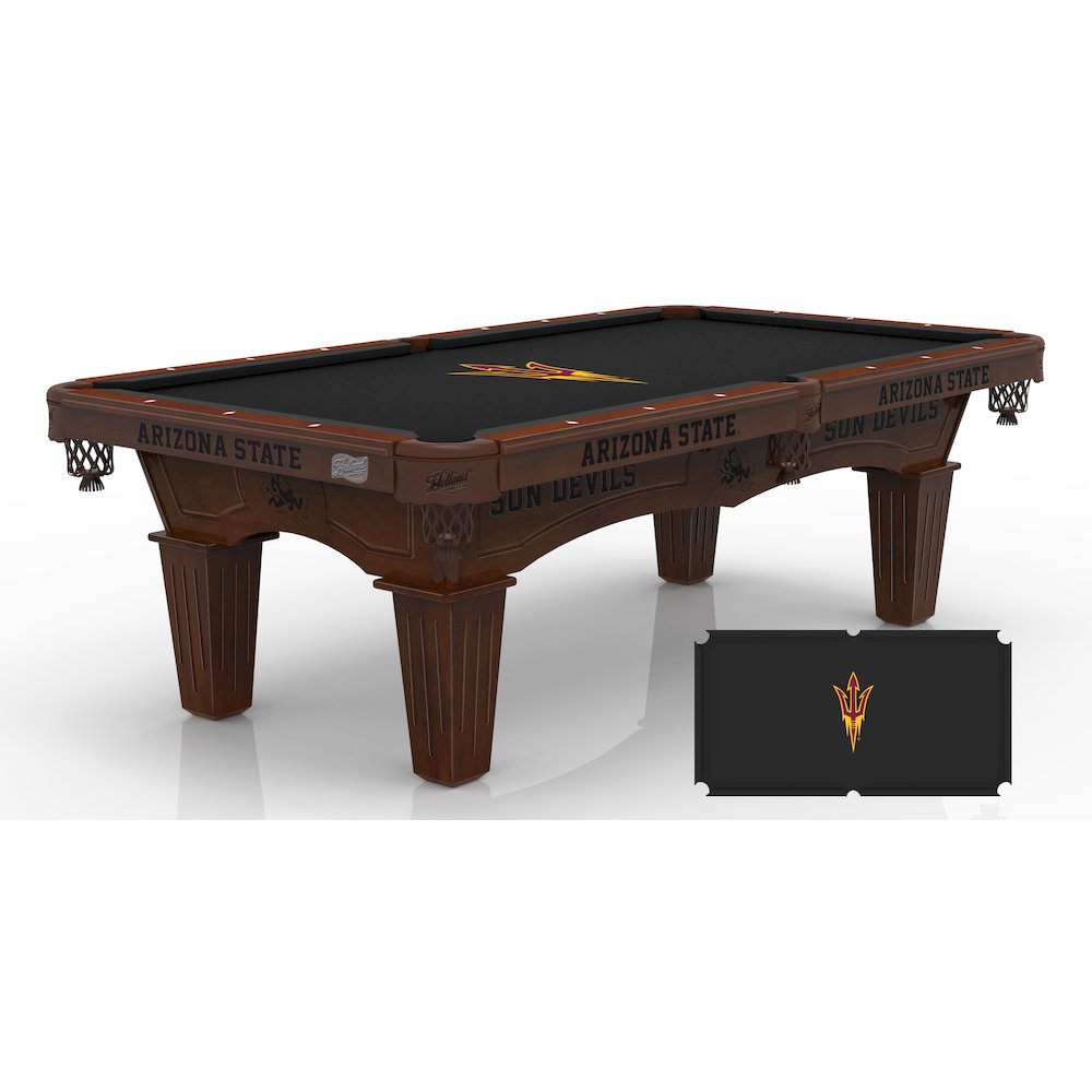 Arizona State University (Pitchfork) 8' Pool Table with a Navajo Finish. Picture 1
