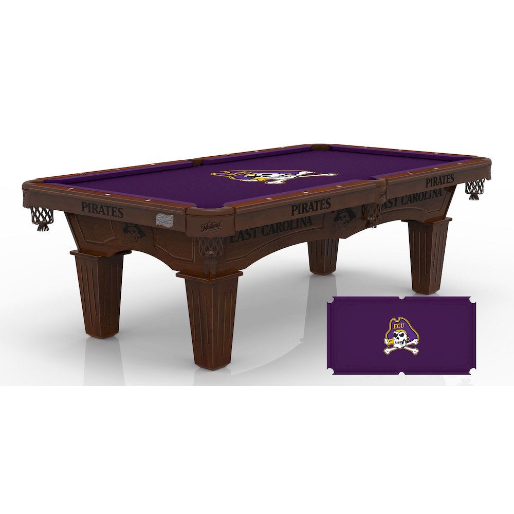 East Carolina University 8' Pool Table with a Navajo Finish. Picture 1
