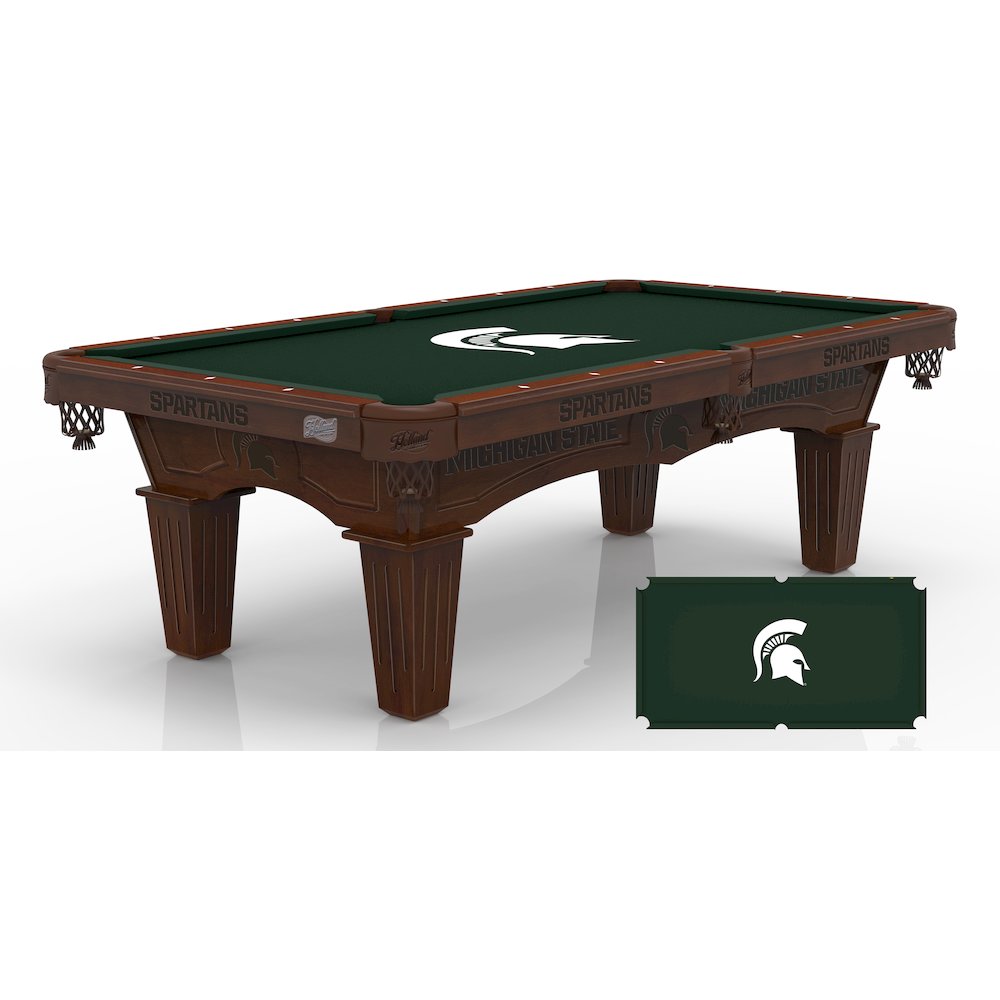 Michigan State University 8' Pool Table with a Navajo Finish. Picture 1