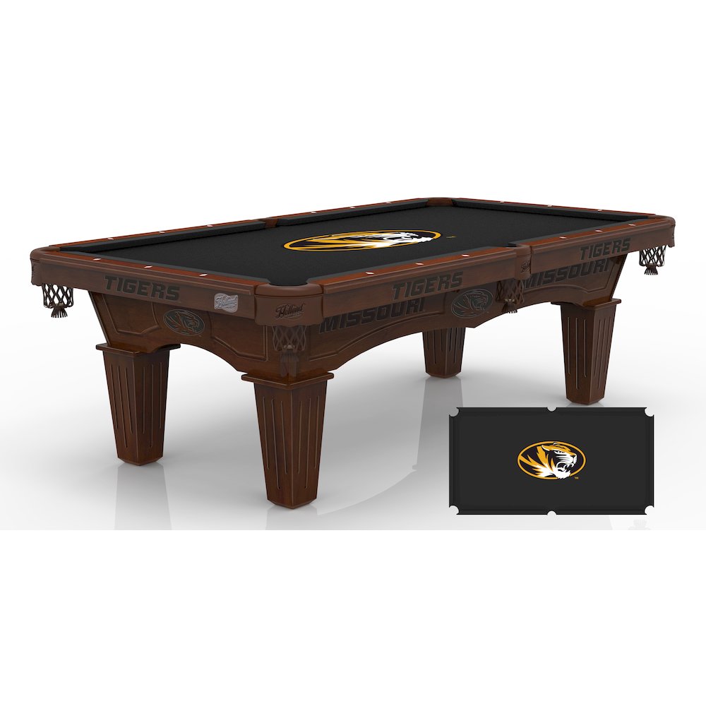 University of Missouri 8' Pool Table with a Navajo Finish. Picture 1