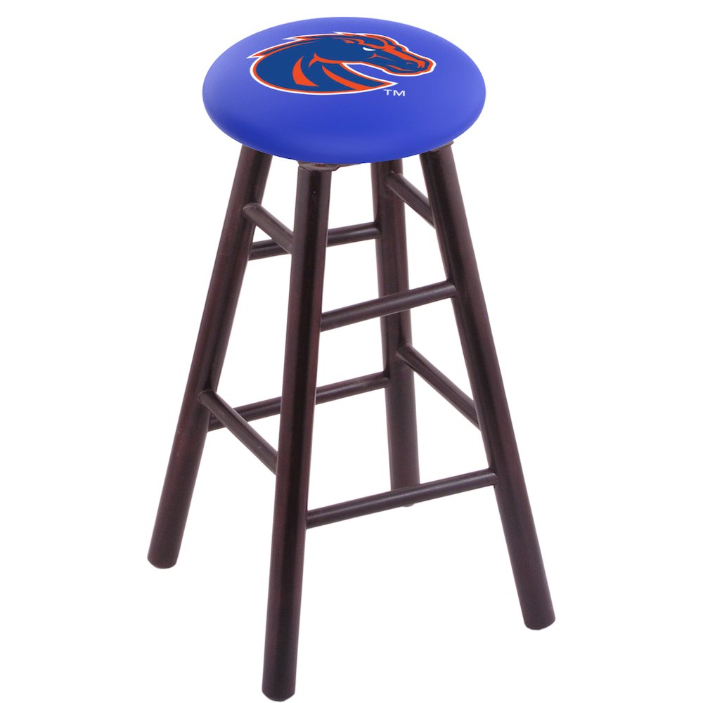 Maple Counter Stool in Dark Cherry Finish with Boise State Seat. Picture 1