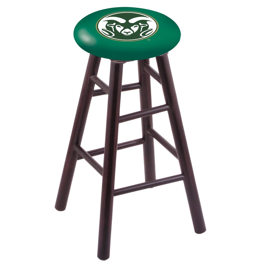Maple Counter Stool in Dark Cherry Finish with Colorado State Seat. Picture 1