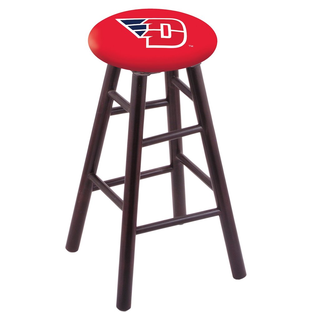 Maple Counter Stool in Dark Cherry Finish with University of Dayton Seat. Picture 1