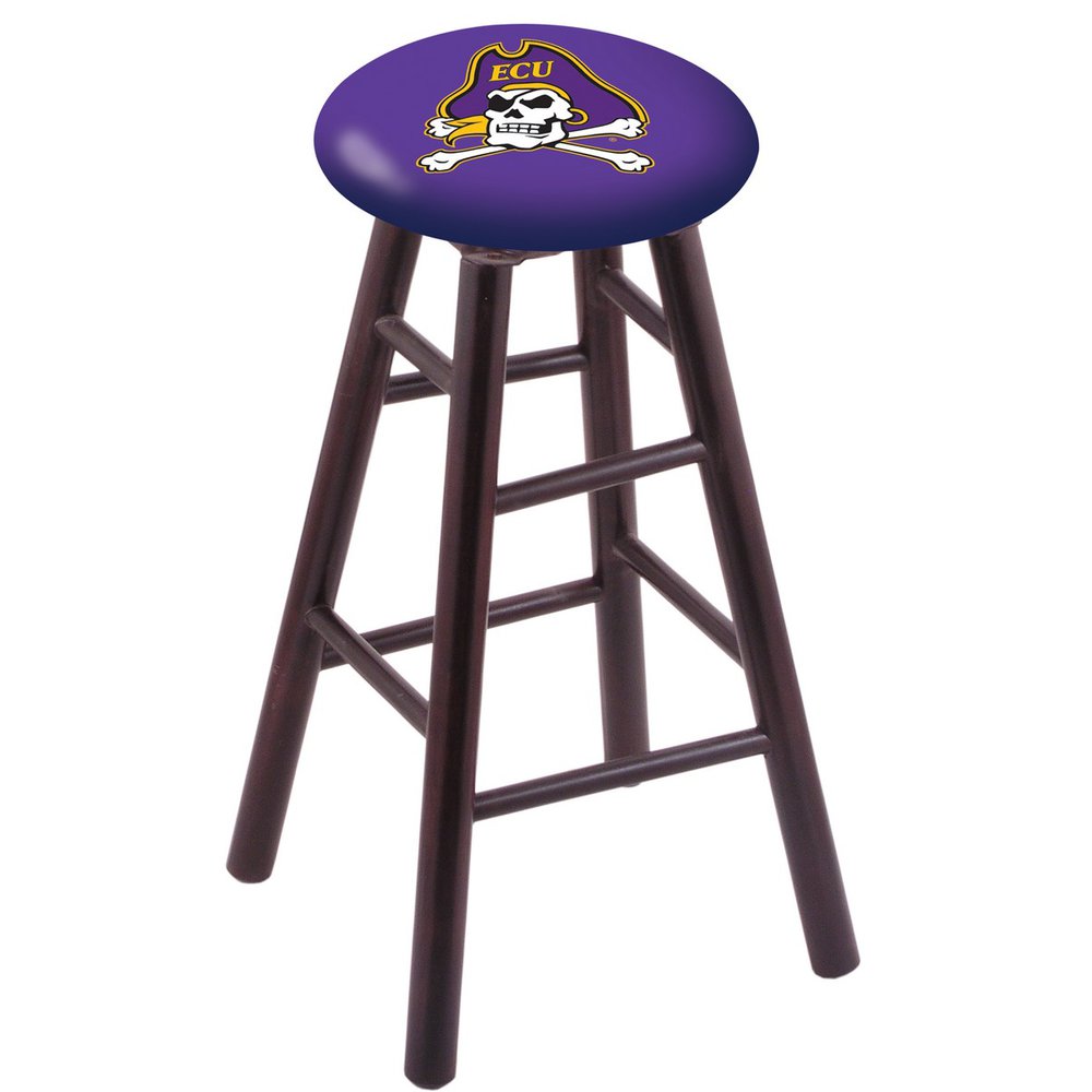 Maple Counter Stool in Dark Cherry Finish with East Carolina Seat. Picture 1