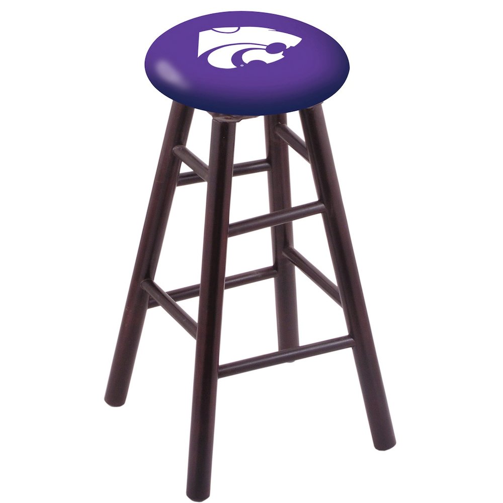 Maple Counter Stool in Dark Cherry Finish with Kansas State Seat. Picture 1