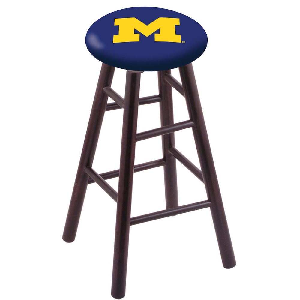 Maple Counter Stool in Dark Cherry Finish with Michigan Seat. Picture 1