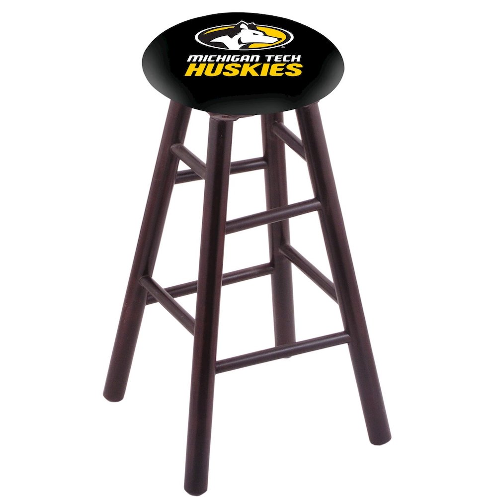 Maple Counter Stool in Dark Cherry Finish with Michigan Tech Seat. Picture 1