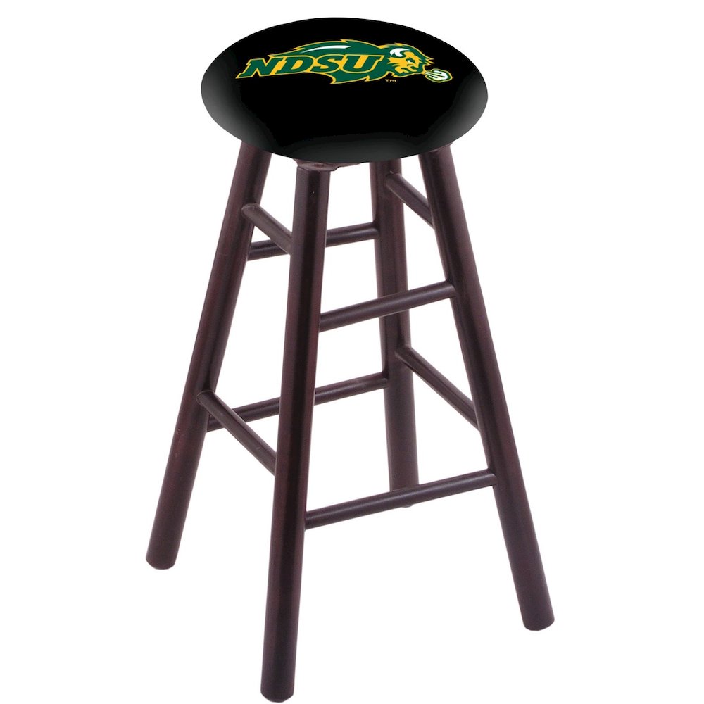 Maple Counter Stool in Dark Cherry Finish with North Dakota State Seat. Picture 1