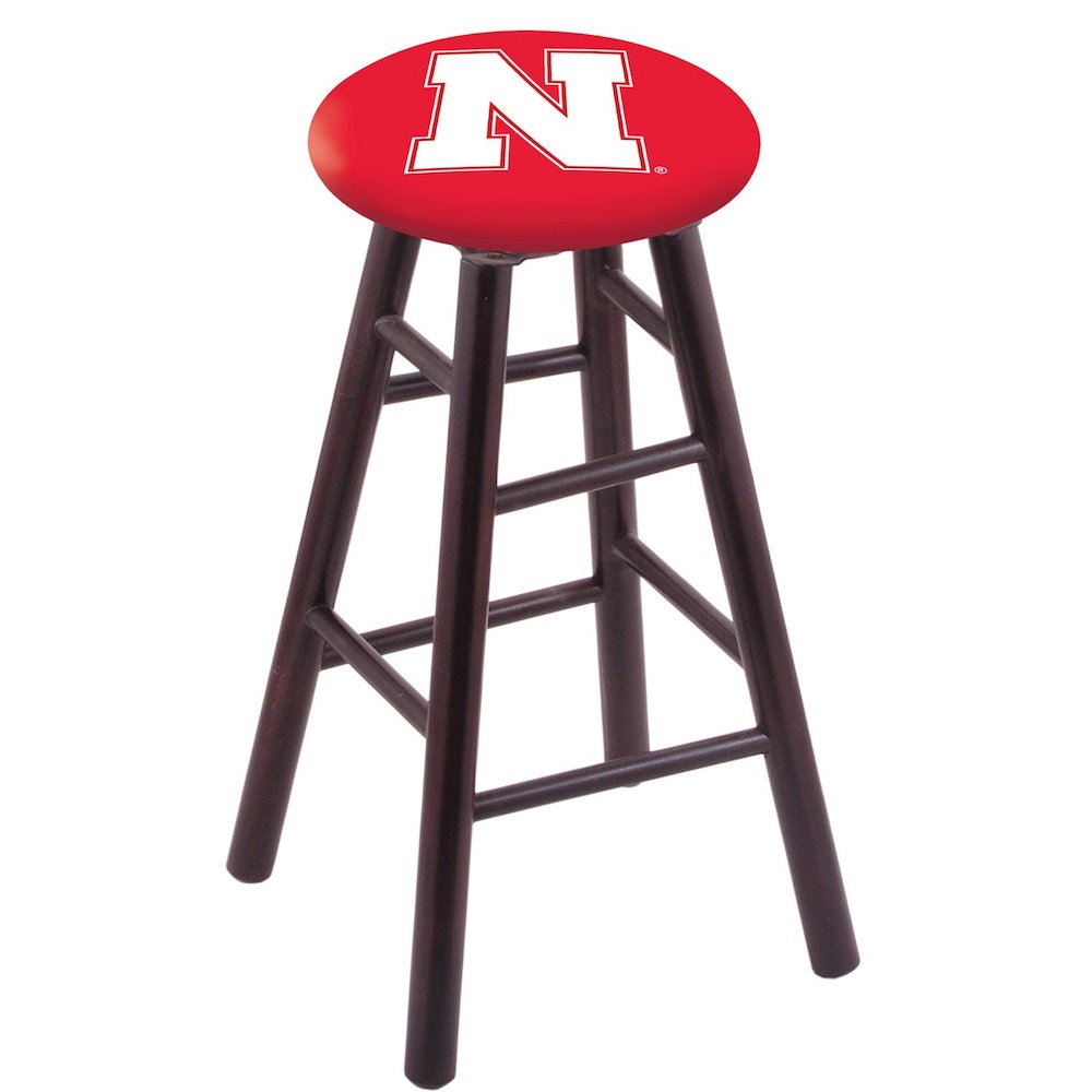 Maple Counter Stool in Dark Cherry Finish with Nebraska Seat. Picture 1