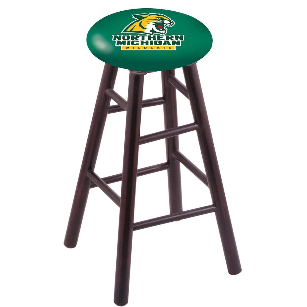 Maple Bar Stool in Dark Cherry Finish with Northern Michigan Seat. Picture 1