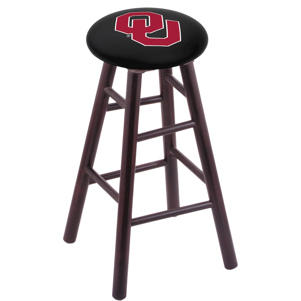 Maple Counter Stool in Dark Cherry Finish with Oklahoma Seat. Picture 1