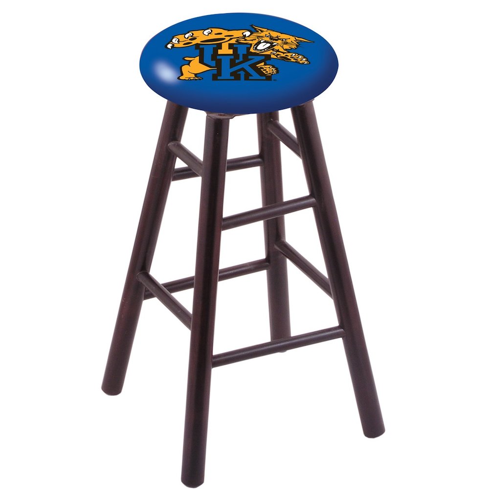 Maple Counter Stool in Dark Cherry Finish with Kentucky "Wildcat" Seat. Picture 1