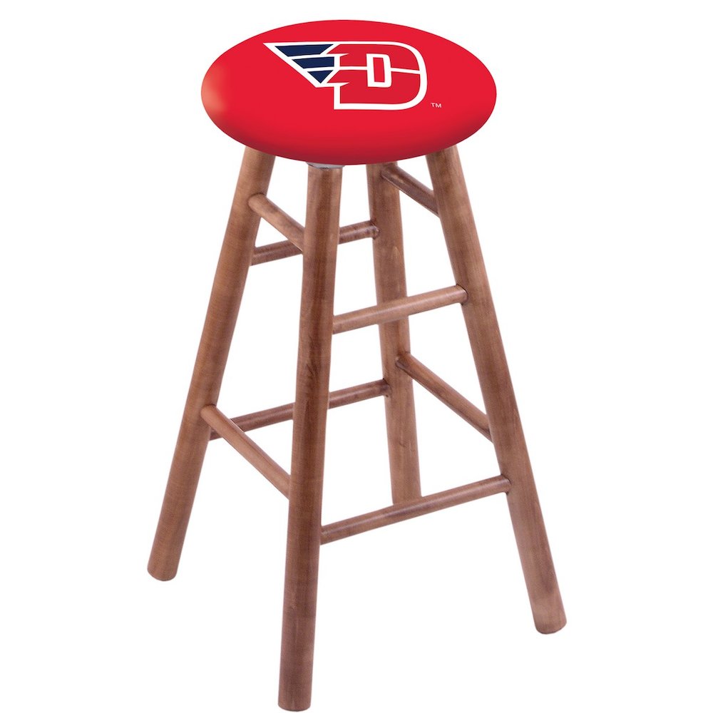 Maple Bar Stool in Medium Finish with University of Dayton Seat. Picture 1