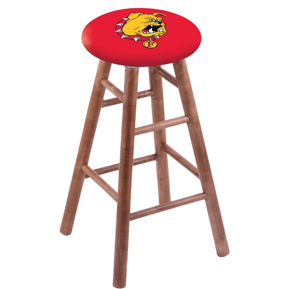 Maple Bar Stool in Medium Finish with Ferris State Seat. Picture 1