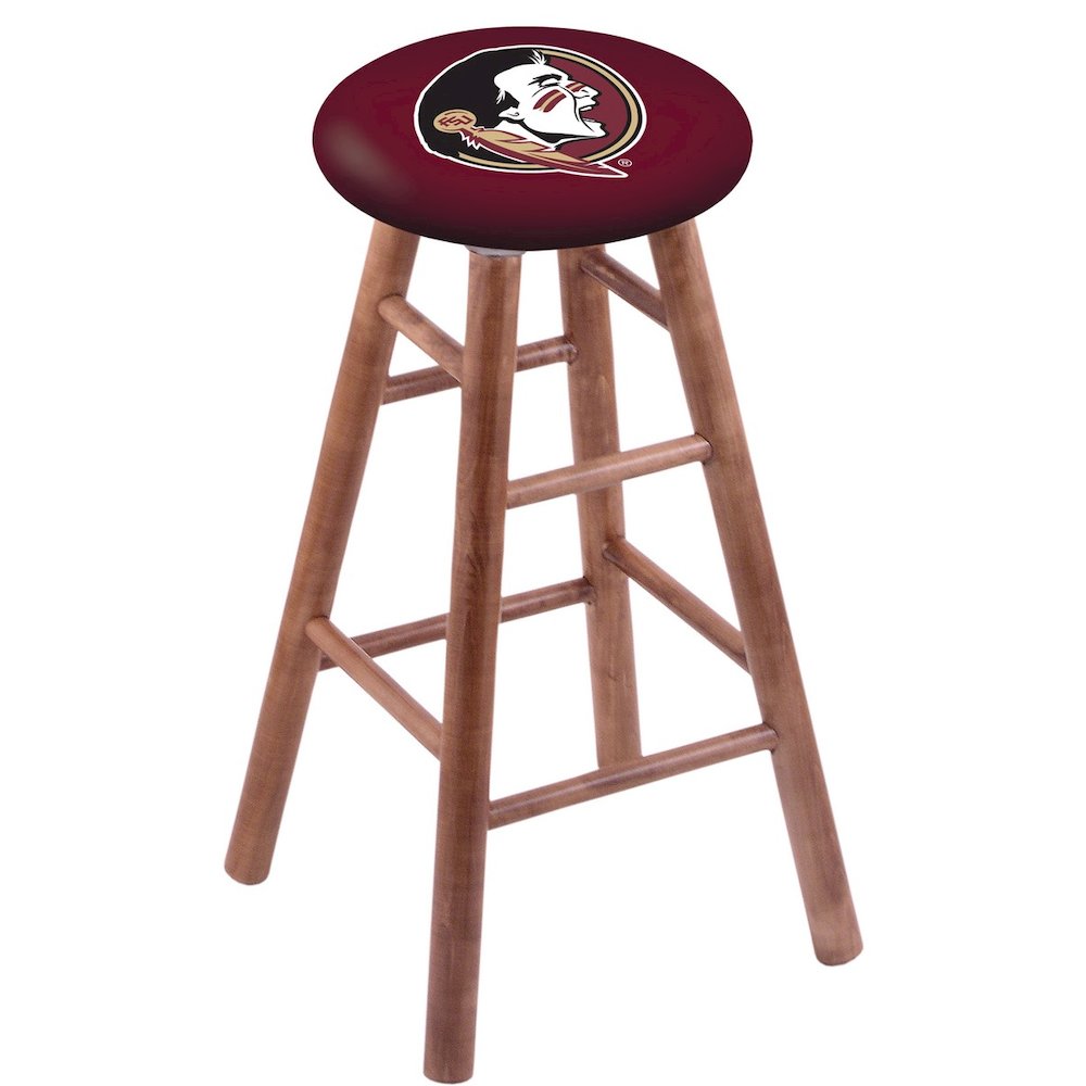 Maple Counter Stool in Medium Finish with Florida State (Head) Seat. Picture 1