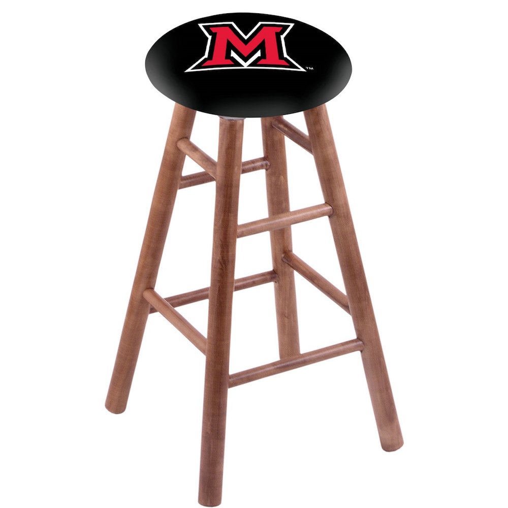 Maple Counter Stool in Medium Finish with Miami (OH) Seat. Picture 1