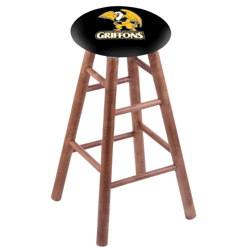 Maple Counter Stool in Medium Finish with Missouri Western State Seat. Picture 1