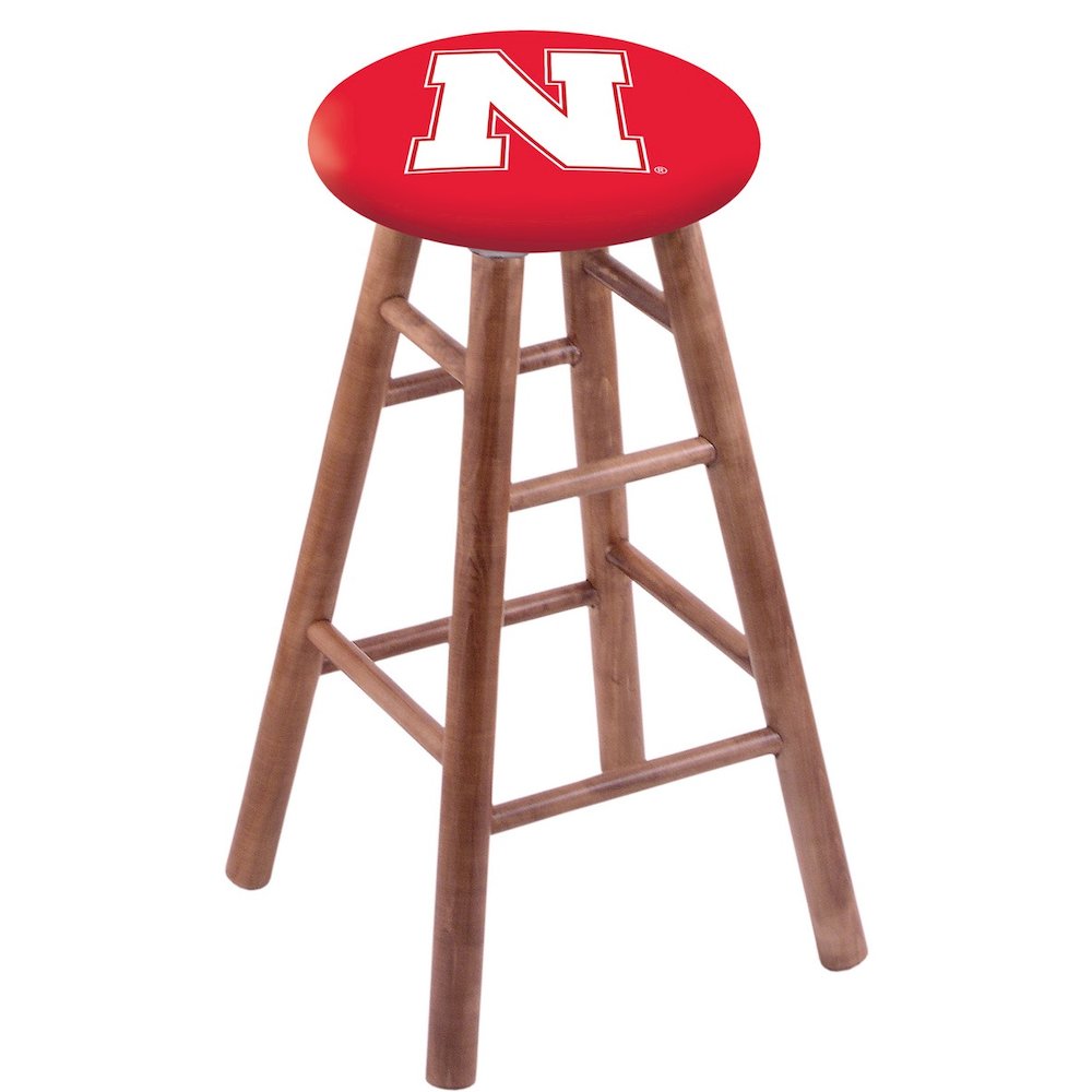 Maple Counter Stool in Medium Finish with Nebraska Seat. Picture 1