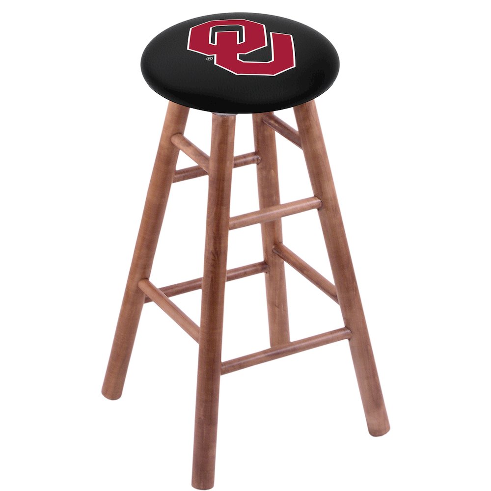 Maple Bar Stool in Medium Finish with Oklahoma Seat. Picture 1