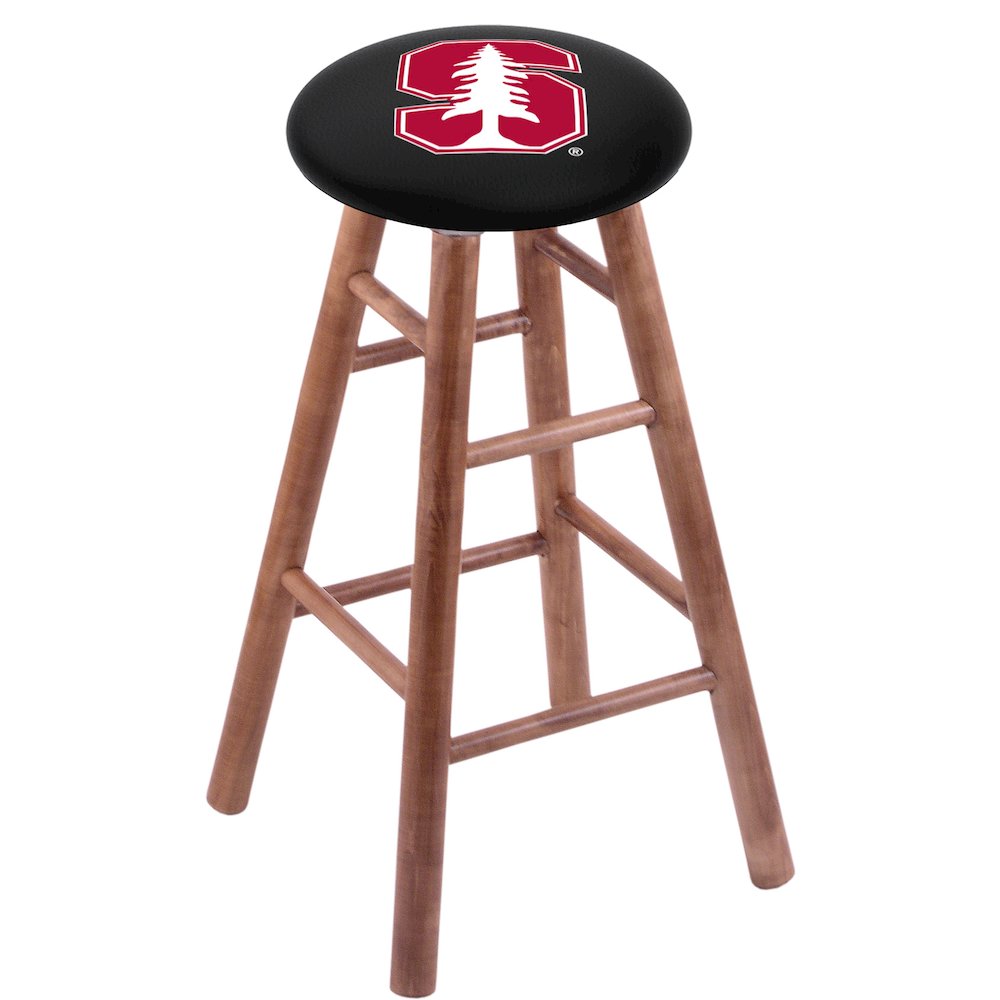 Maple Bar Stool in Medium Finish with Stanford Seat. Picture 1