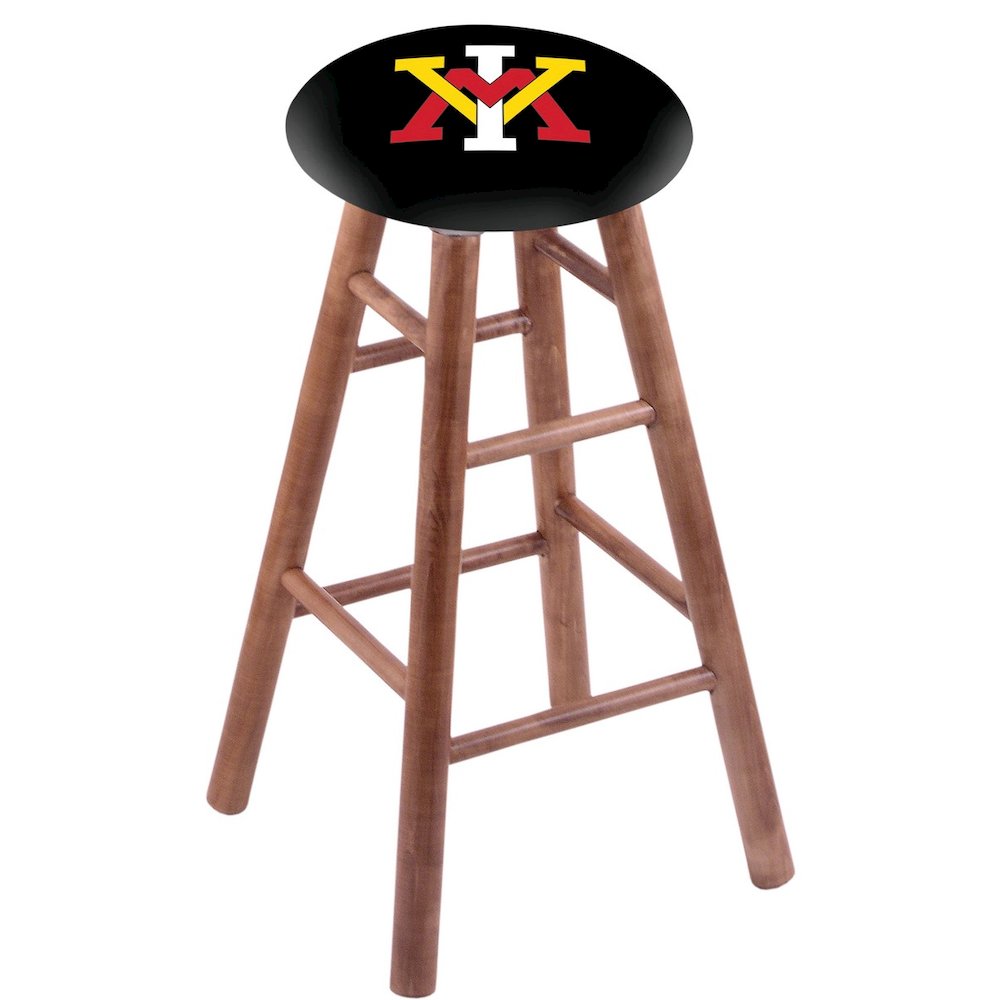 Maple Counter Stool in Medium Finish with Virginia Military Institute Seat. Picture 1