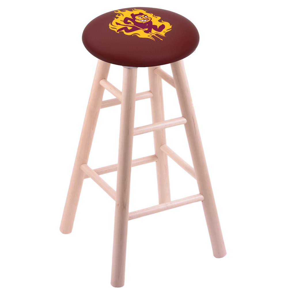 Maple Counter Stool in Natural Finish with Arizona State (Sparky) Seat. Picture 1