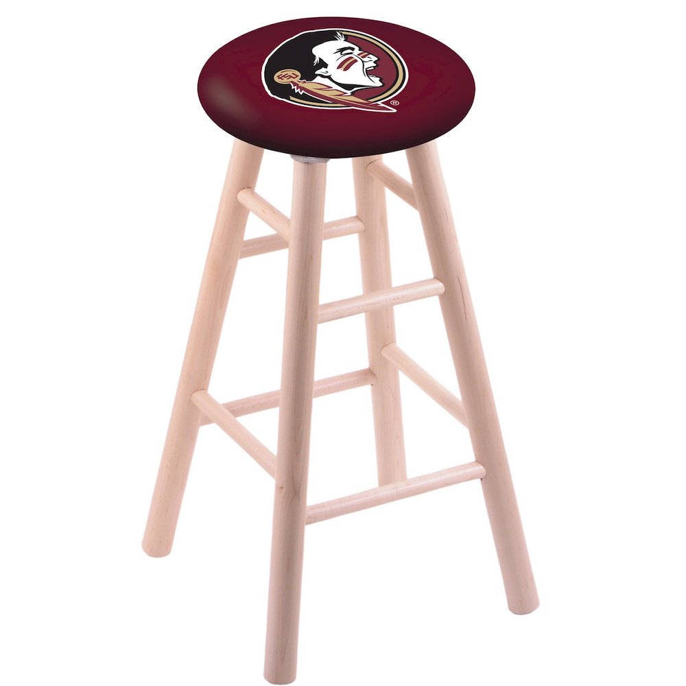 Maple Counter Stool in Natural Finish with Florida State (Head) Seat. Picture 1
