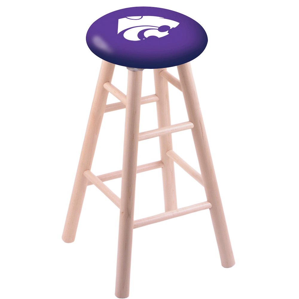 Maple Counter Stool in Natural Finish with Kansas State Seat. Picture 1