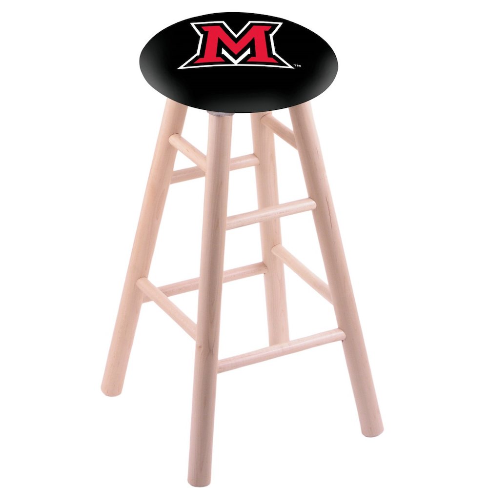 Maple Bar Stool in Natural Finish with Miami (OH) Seat. Picture 1