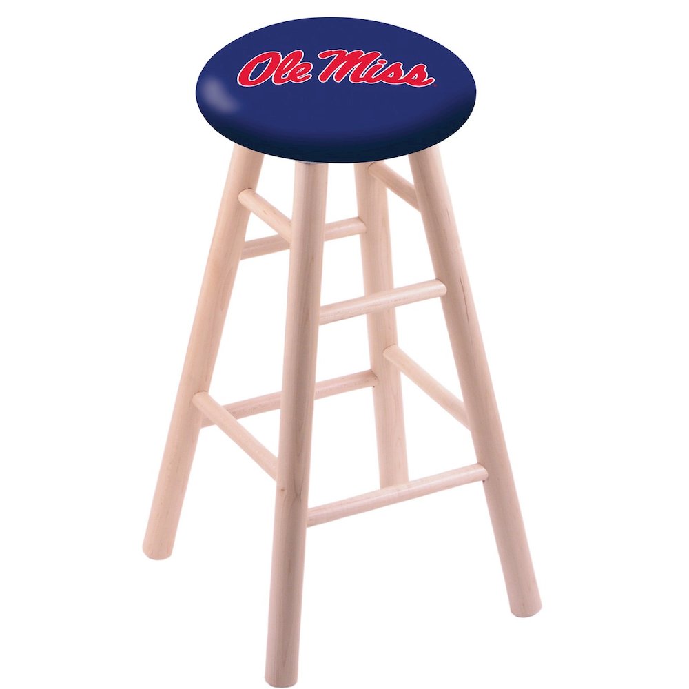 Maple Counter Stool in Natural Finish with Ole' Miss Seat. Picture 1