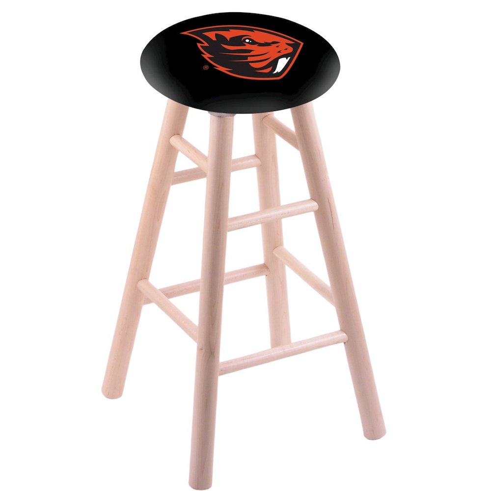 Maple Counter Stool in Natural Finish with Oregon State Seat. Picture 1